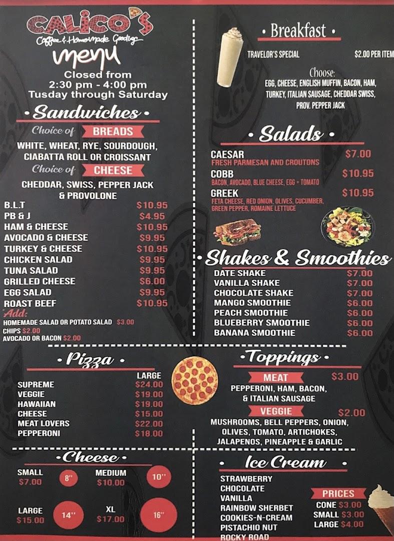 Calico's *We deliver from 4-7pm only!*