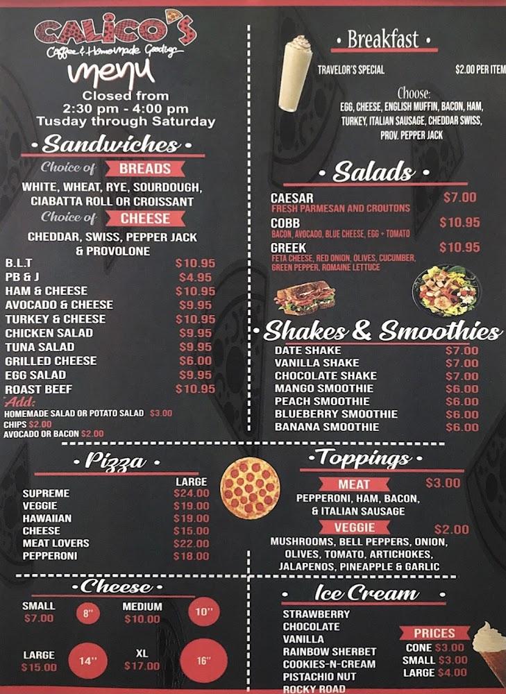 Calico's *We deliver from 4-7pm only!* Menu image 1